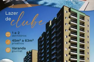 Apartamento com lazer de clube! 1 e 2 dorms - 45m² a 63m² centro- itanhaém