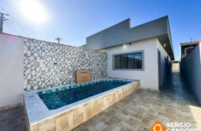 Última unidade! casa nova com piscina - lado praia - itanhaem/sp