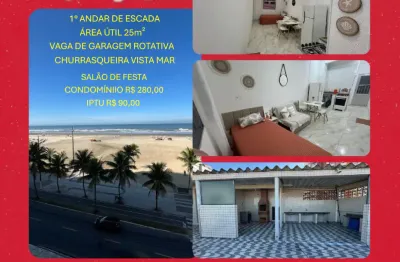Portunidade! kitnet reformado, prédio de frente para o mar, no bairro aviação