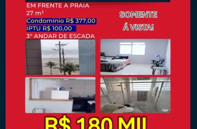 Kitnet  localizado no bairro nobre da guilhermina, pé na areia de frente a praia