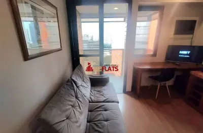 Flat com 1 quarto para alugar na Avenida Ibijaú, 364, Moema, São Paulo