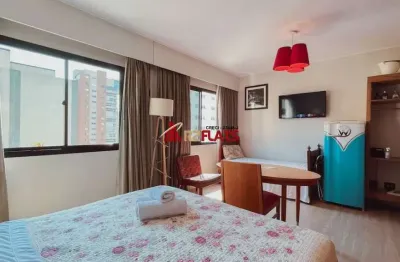 Flat com 1 quarto para alugar na Avenida Rouxinol, 87, Moema, São Paulo