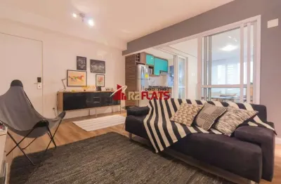 Flat com 2 quartos para alugar na Rua Professor José Leite e Oiticica, 434, Brooklin, São Paulo