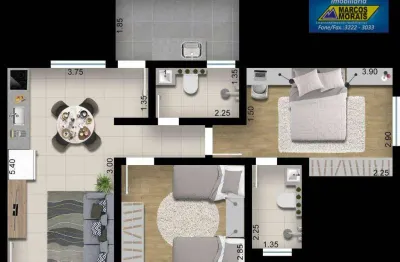 Apartamento com 2 dormitórios à venda, 59 m² por r$ 292.800,00 - jardim wanel ville v - sorocaba/sp