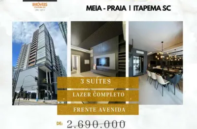 Apartamento para venda em itapema, meia praia, 3 dormitórios, 3 suítes, 4 banheiros, 2 vagas