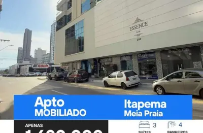 Apartamento para venda em itapema, meia praia, 3 dormitórios, 3 suítes, 4 banheiros, 2 vagas