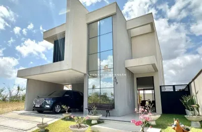 Casa duplex com 4 suítes e elevador no condomínio terras 4