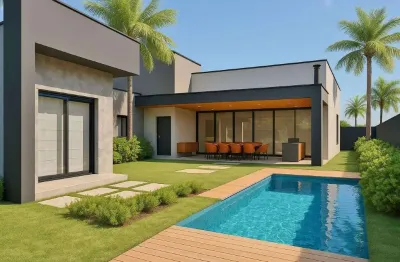 Casa Terrea de Alto Padrão 3 Suítes com closet , Piscina e Pé Direito Duplo