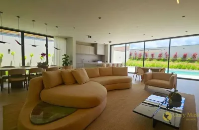 TOTALMENTE MOBILIADA Casa Térrea Moderna à Venda no Condomínio Xapada Parque Ytu – 5 Suítes, 408m², Terreno de 837m²