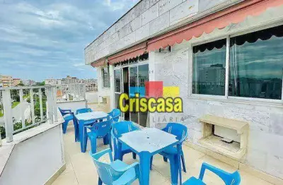 Cobertura com 3 dormitórios para alugar, 180 m² por r$ 4.812,50/mês - braga - cabo frio/rj