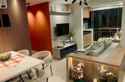 Apartamento lindo 56m² terraço gourmet  ac. permuta apt. maior
