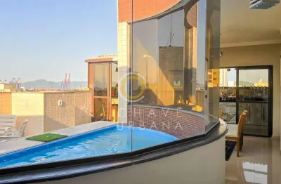 Cobertura com 3 dormitórios à venda, 274 m² por r$ 2.100.000,00 - embaré - santos/sp
