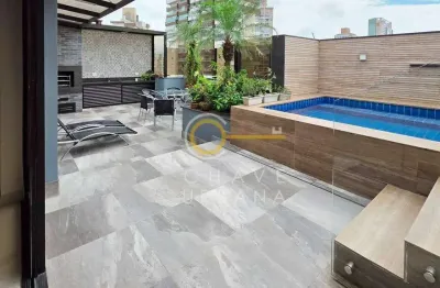 Cobertura com 3 dormitórios + dependência completa  à venda, 310 m² por r$ 2.550.000 - gonzaga - santos/sp