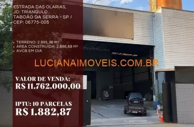 Barracão / Galpão / Depósito à venda na Estrada das Olarias, Jardim Triângulo, Taboão da Serra