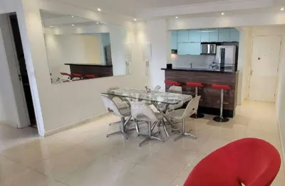 Apartamento com 73 m² de área privativa totalmente mobiliado, 02 dormitórios sendo uma suíte, andar alto com vista livre próximo ao shopping plaza.