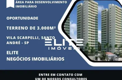 Terreno à venda, 3000 m² por r$ 10.500.000,00 - vila scarpelli - santo andré/sp