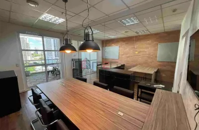 Ampla sala comercial com 2 vagas em prédio comercial de alto padrão para locação na vila cordeiro