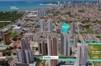 Ibeda - apto mood parque das dunas - capim macio sala, 2 quartos (1 suíte) 58m2