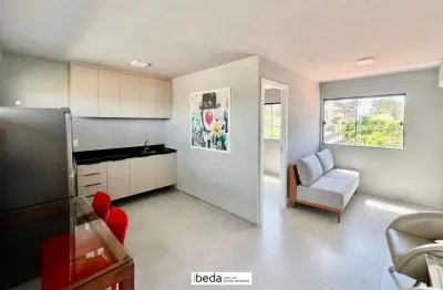 Ibeda - flat residencial a venda em ponta negra - mobiliado. suíte, cozinha, 1vg