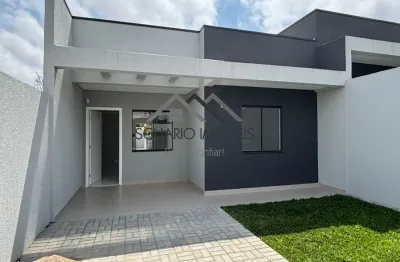 R$ 480 mil - casa nova 70 m², 3 quartos (1 suíte), quintal, 2 vagas, campina da barra, araucária/pr.