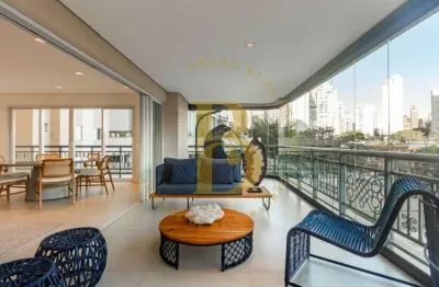 Apartamento mobiliado á venda ou locação no itaim bibi, 275m², 4 suítes, 5 vagas