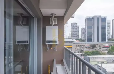 Excelente locação studio mobiliado com ar e varanda pronto para morar