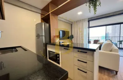 Studio totalmente mobiliado com hall privativo e estrutura completa de lazer