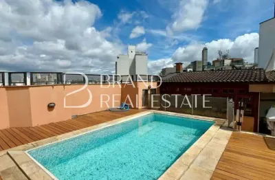 Cobertura para locação em Pinheiros 250m², 03 dormitórios, piscina, churrasqueira e 04 vagas