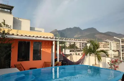 Cobertura para venda em rio de janeiro, freguesia (jacarepaguá), 3 dormitórios, 2 suítes, 5 banheiros, 1 vaga