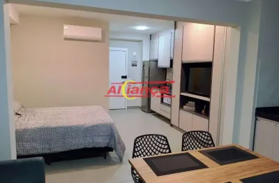 Studio guarulhos centro  semi mobiliado  com varanda gourmet , 1 vaga ?
