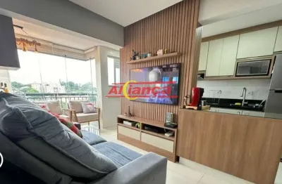 Apto de 59m², 2 dormitórios (1 suíte), 1 vaga- bom clima- guarulhos-sp.