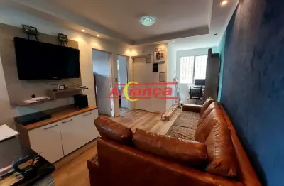 Apartamento de 50m², com 2 quartos, 1 vaga de garagem- jd. sta cecilia- guarulhos-sp.
