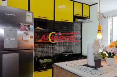 Lindo apartamento ao lado do shopping maia, 44 m², 2 dormitórios, 1 vaga coberta