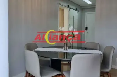 Apartamento porteira fechada à venda, com 3 quartos, 4 banheiros, 114m² - centro - guarulhos/sp.
