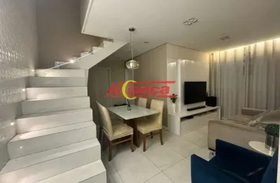 Cobertura duplex com 3 dormitórios à venda, 113m² - ponte grande - guarulhos/sp