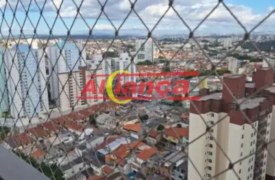 Lindo apto 2 dorms, sendo 1 suite 58 m2 sacada gourmet andar alto prox shopping maia 480 mil