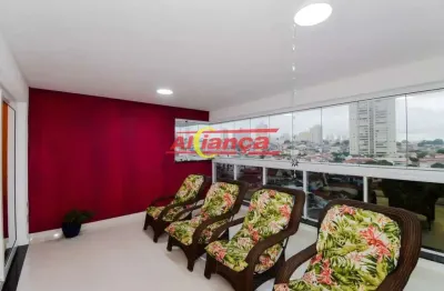 Apartamento alto padrão, 163m², 3 suítes, 3 vagas fixas, sala, área goumert, vila rosália, guarulhos