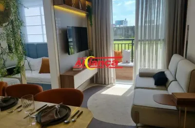 Apartamento a venda, 37m², 2 quartos, 1 vaga - centro, guarulhos.gru/sp.