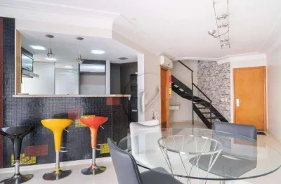 Apartamento duplex com 1 dormitório para alugar, 84 m² por r$ 5.967,58/mês - jardim - santo andré/sp