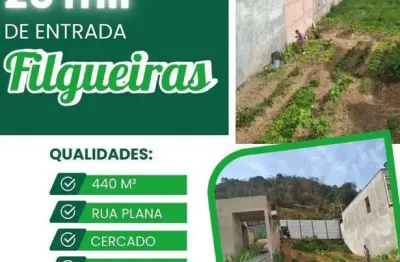 Terreno à venda, 440 m² por r$ 25.000 de entrada - filgueiras - juiz de fora/mg