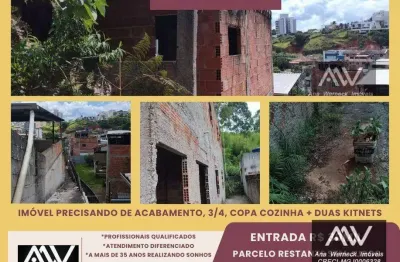 Casa com 4 dormitórios à venda, 140 m² por r$ 30.000 de entrada - aeroporto - juiz de fora/mg