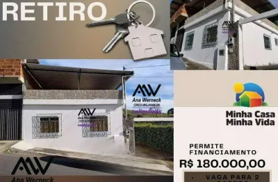 Casa com 2 dormitórios à venda, 79 m² por r$ 180.000,00 - retiro - juiz de fora/mg