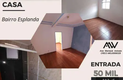 Casa com 3 dormitórios à venda, 81 m² por r$ 50.000 de entrada- esplanada - juiz de fora/mg