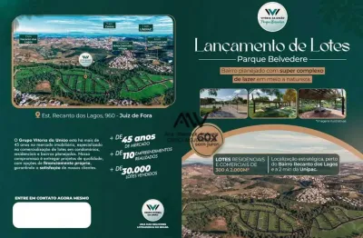 Terreno à venda, a partir 300 m² por r$ 15.000 entrada - recanto dos lagos - juiz de fora/mg