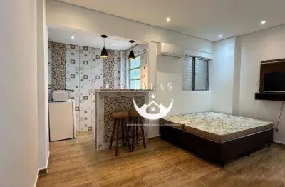 Kitnet totalmente reformada – pronta para morar! para alugar, 39 m² por r$ 2.100/mês - embaré - santos/sp