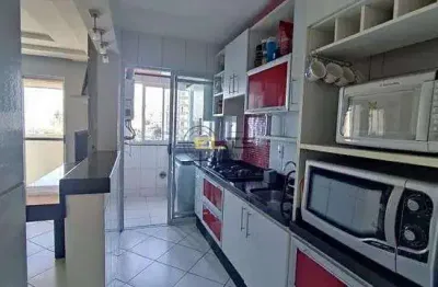 Lindo apartamento semi mobiliado, de 2 dormitórios (com suíte), sacada com churrasqueira em barreir