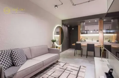 Apartamento studio lançamento com 1 quarto à venda, 48 m² por r$ 508.000 - condomínio residencial biarritz - parque campolim-  sorocaba/sp