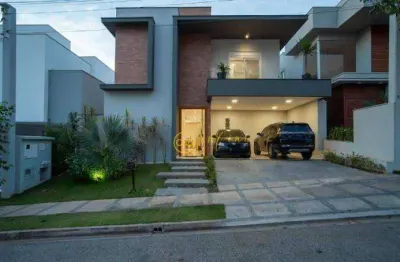 Casa mobiliada de condomínio com 5 suítes, sendo 1 máster  à venda, 300 m² por r$ 2.500.000 - condomínio colinas do sol - sorocaba/sp