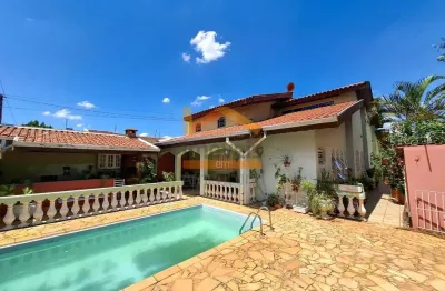 Casa à venda em americana-sp, bairro nova americana: 3 quartos, 2 suítes, 3 salas, churrasqueira, piscina, 4 vagas, 218m².
