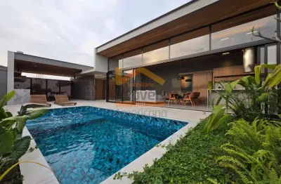 Casa de alto padrão em condomínio na fazenda santa lúcia em americana-sp: 3 quartos, 3 suítes, 2 salas, 4 banheiros, 4 vagas, 228m².